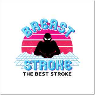 Retro Breaststroke Swim Fan Retro Swim Team Posters and Art